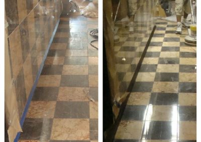before and after nyc stone care checkered flooring marble work